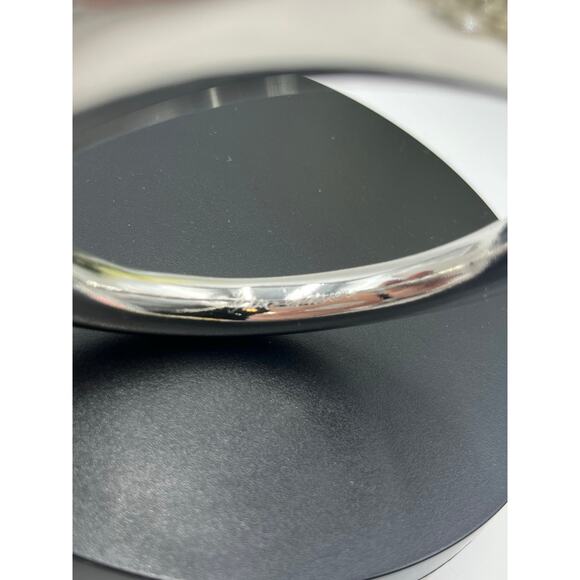 Ben-Amun Designer Handcrafted Large Silver Sculpted Polished Slip On Bangle - Picture 6 of 9